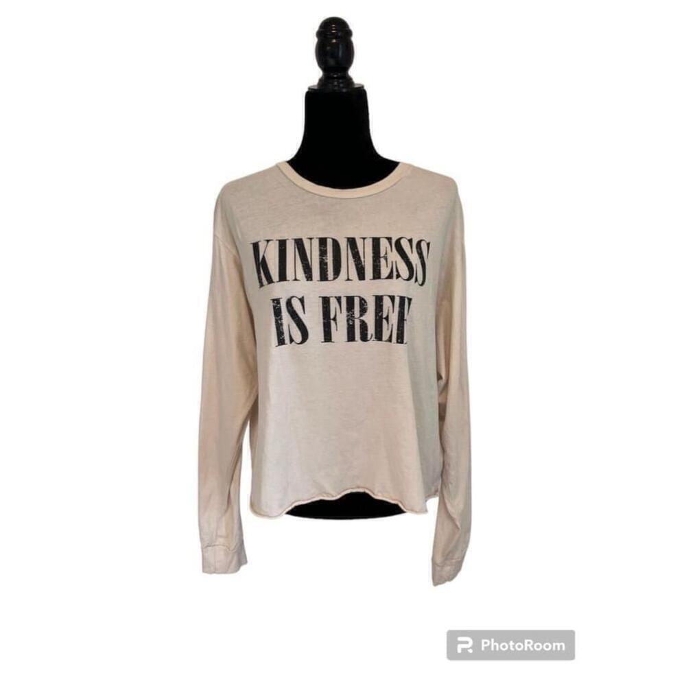 Zutter Beige Kindness is Free Long Sleeve T Shirt Large